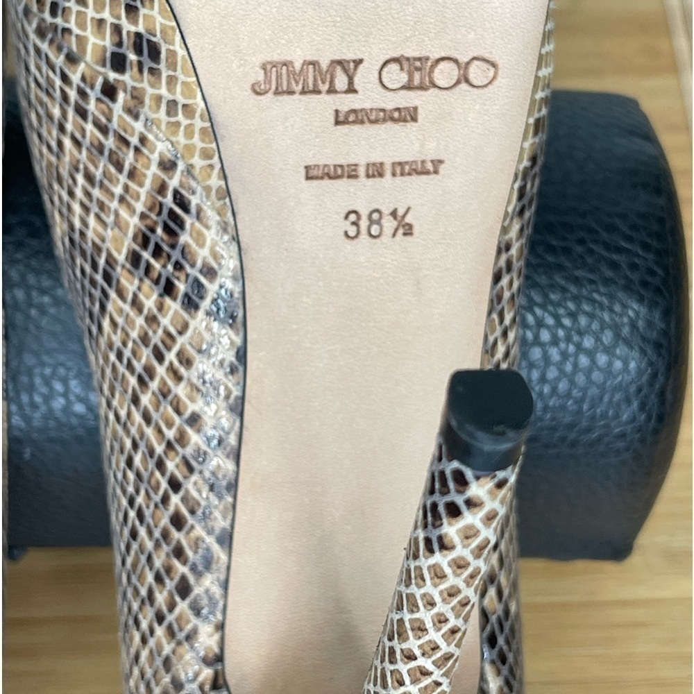 Jimmy Choo Dhalia stilletos 120mm black beige Python skin platform pumps EU38.5 - Picture 12 of 13